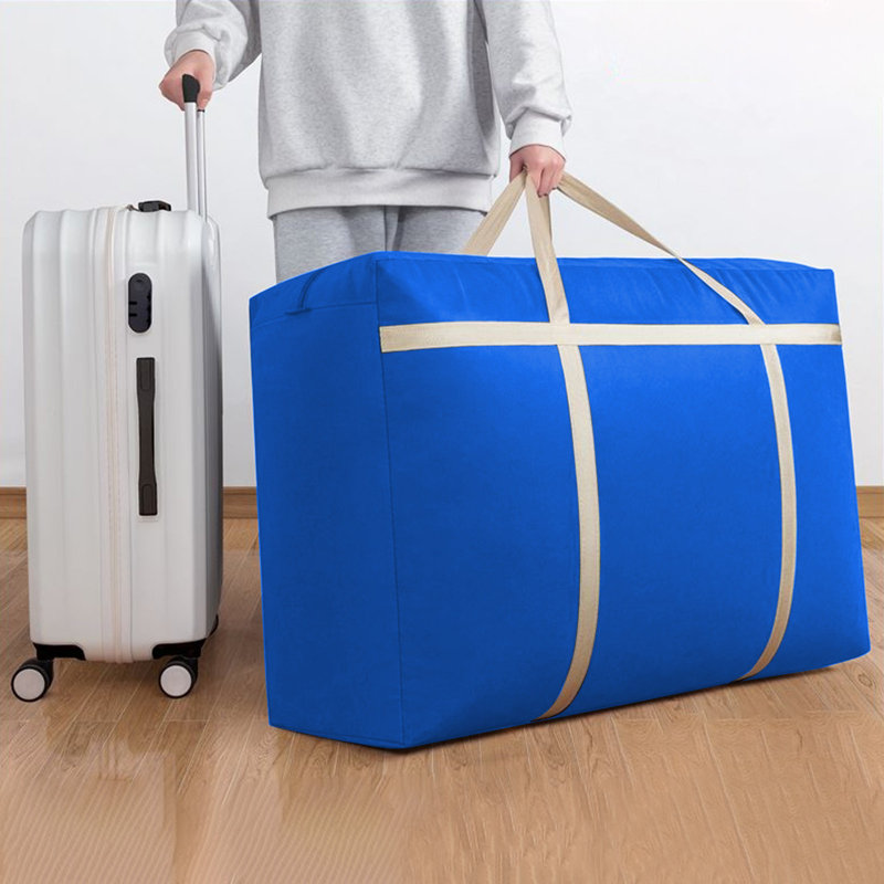  Large Clothes Storage Bags, Heavy Duty Closet Organizers and Storage, Foldable Storage Containers with Reinforced Handle for Clothing, Blanket, Comforter, Pillow, Bedding, Blue