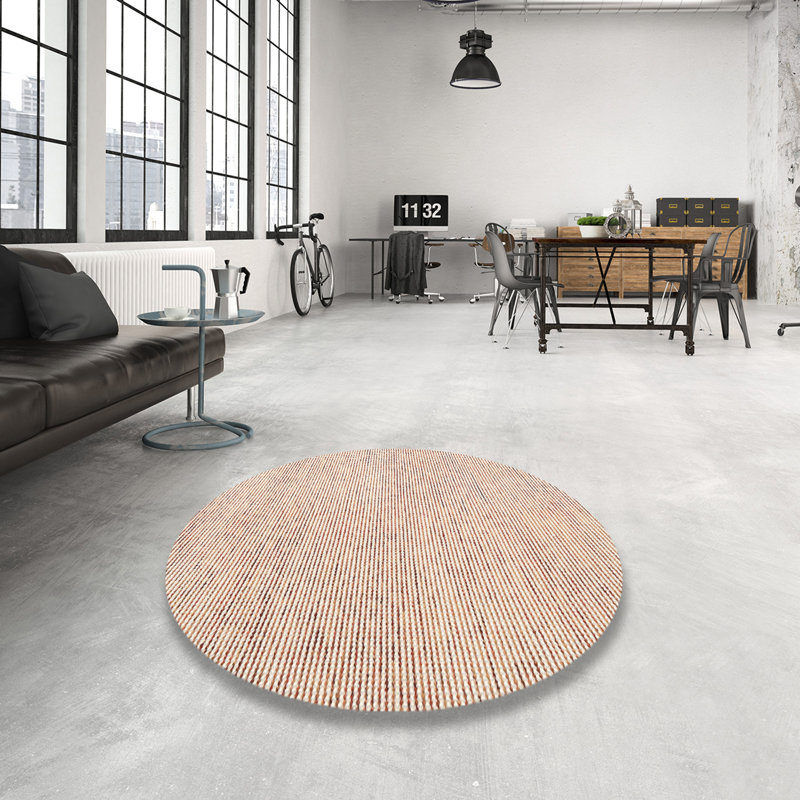 Tapis brun contemporain, Rond 3 pi