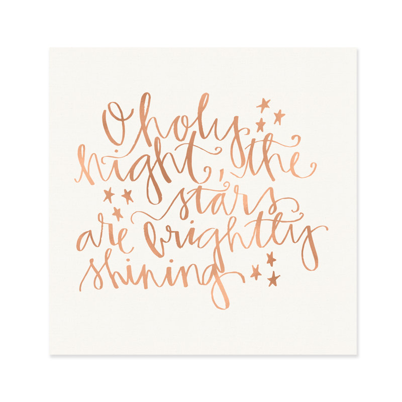 Oh Holy Night Linen - Wrapped Canvas Print, 30cm H x 30cm W x 3.8cm D