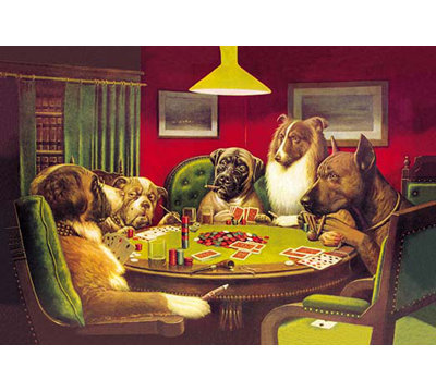 " Dog Poker - "Is The St. Bernard Bluffing?" "