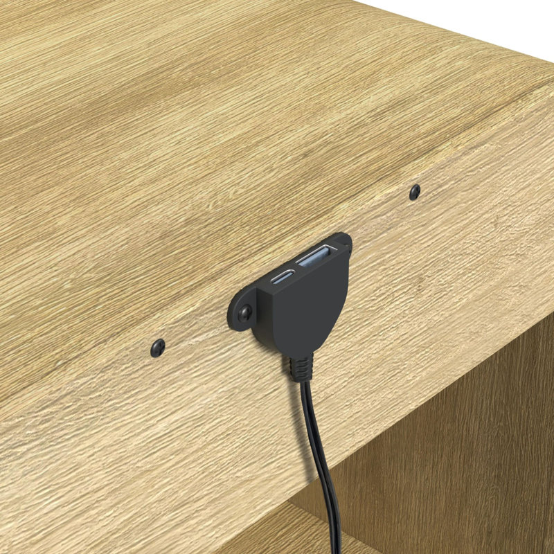 Ensemble de 3 tables d'appoint Brislington en couleurs naturelles : table basse et deux tables de chevet