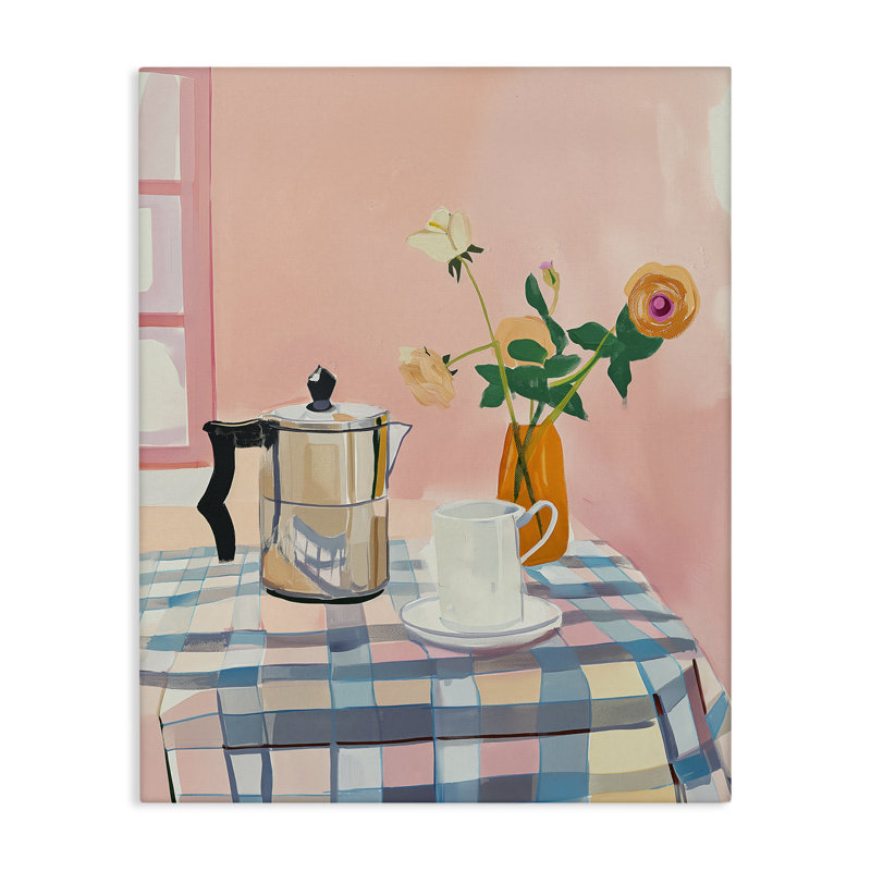 Toile de table de cuisine rose rétro, design par Arlington Prints, H 20 po x l 16 po