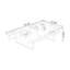Table basse rectangulaire en bois massif et verre