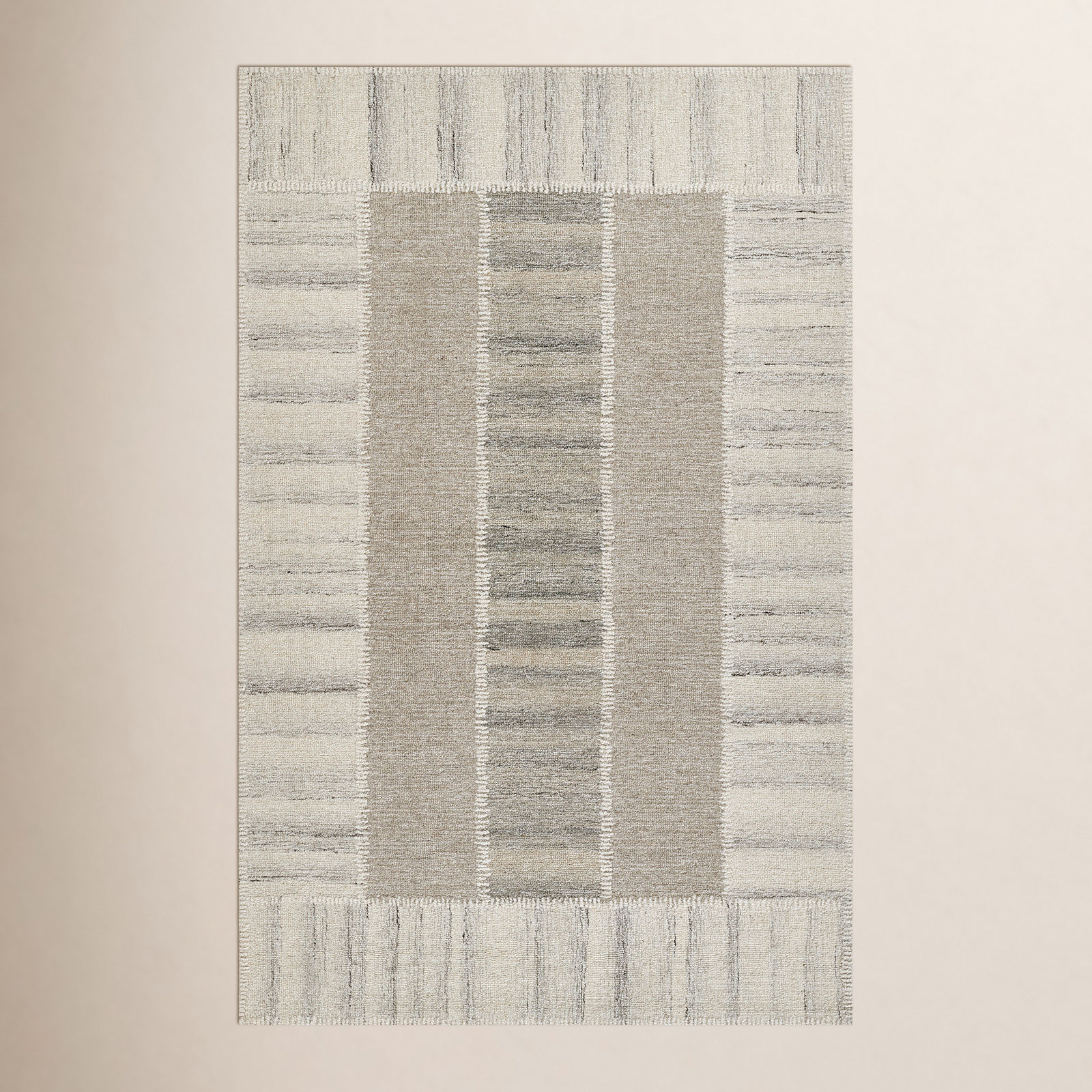 Lanora Hand-Tufted Geometric Wool Rug, Rectangle 3'6" x 5'6"