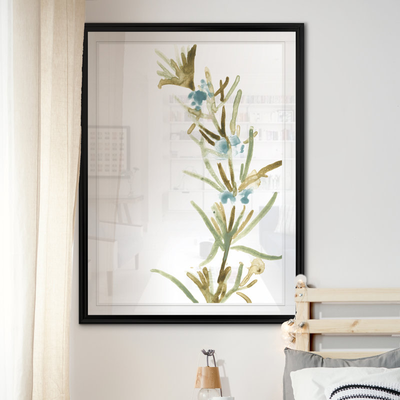 Earthtone Herbs III - reproduction d'art sur toile, H 26,5 po x l 36,5 po x P 1,5 po, Cadre noir