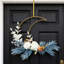 Décoration de 12 pouces en forme de lune, couronne de fleurs en soie artificielle pour la maison
