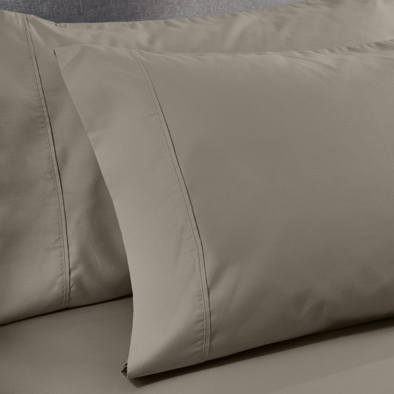 Ensemble de taies d'oreiller en mélange de coton 600 fils Superior, Très grand lit, Gris