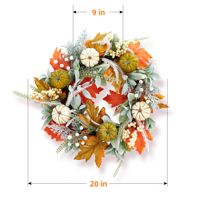 20 couronnes d'automne avec des feuilles d'érable et des feuilles d'oreille d'agneau