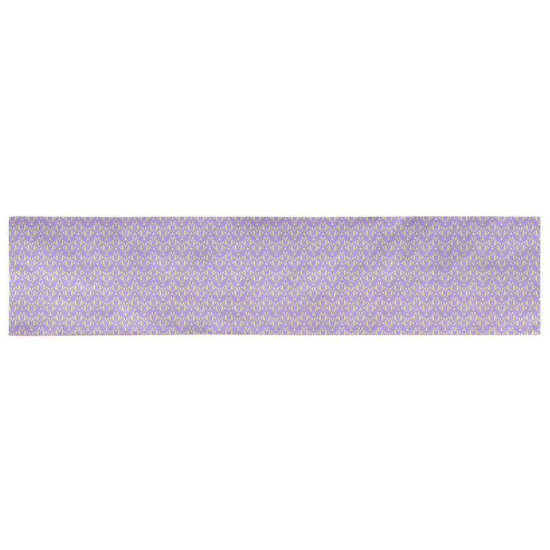 Avicia Art Deco Table Runner, 72" x 16", Poly Twill, Purple/Yellow