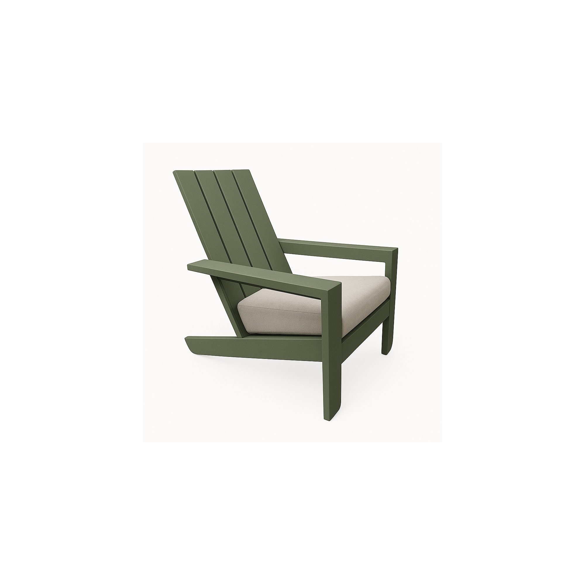 Rhys Aluminum Adirondack with Sunbrella Cushion, Green