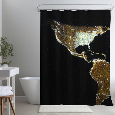 Shower Curtain EA11 – Polyester Shower Curtain, Dye Sublimation Print, 71" W × 74" L
