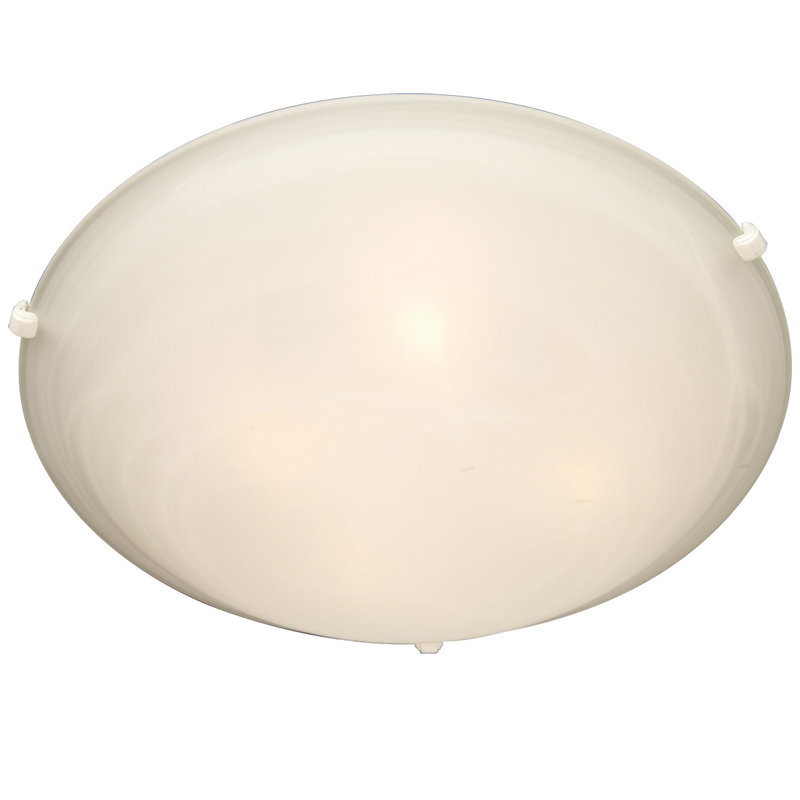 Irinka Glass Flush Mount, Marble/White