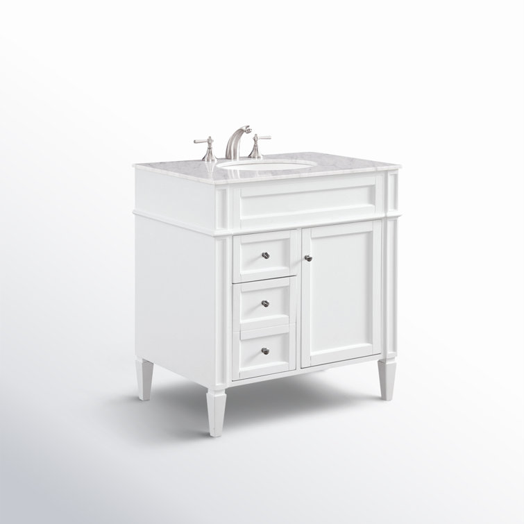 Rivers 32'' Single Bathroom Vanity with Marble Top