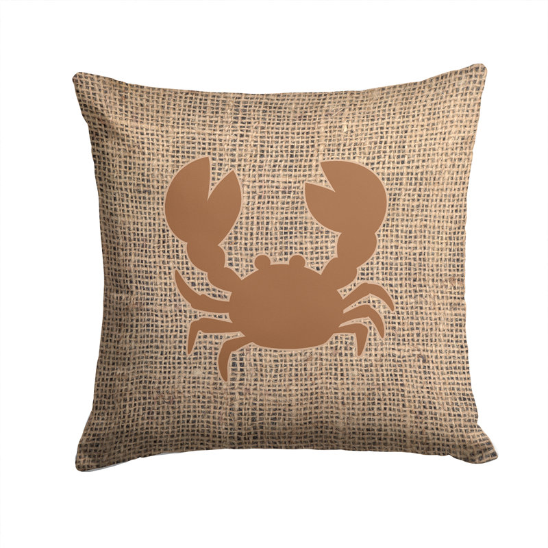 Coussin Crab Crab, Brun, H 14 po x l 14 po x P 4 po