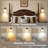 Dimmable Rustic Wall Sconce with Linen Beige Fabric Lampshade, 3 Color Temperatures (3000K/4500K/6000K), Set of 2