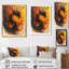 Décoration murale dragon orange et jaune braises brûlantes II - Dragons-106115787-106115789