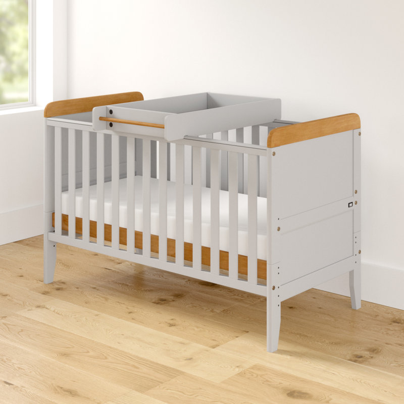 Rio Cot Bed with Mattress, Dove Grey & Oak