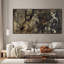 Rustique abstrait tons terreux et noir chambre à coucher industrielle grand encadré impression d'art mural (assemblage de cadre requis)-107133587