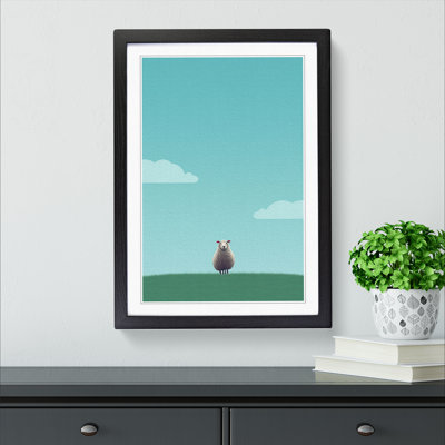 Sheep Minimalism - Framed Print
