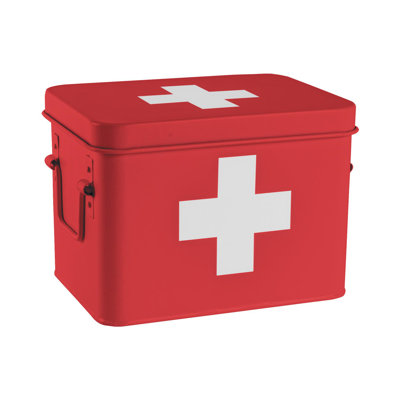 Harbour Housewares - Vintage Metal First Aid Box - 23cm