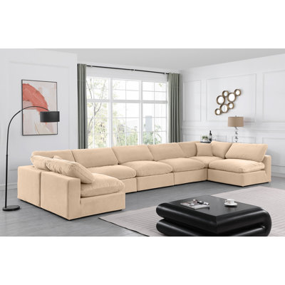 Ivanne Velvet U-Shaped Sectional Reversible