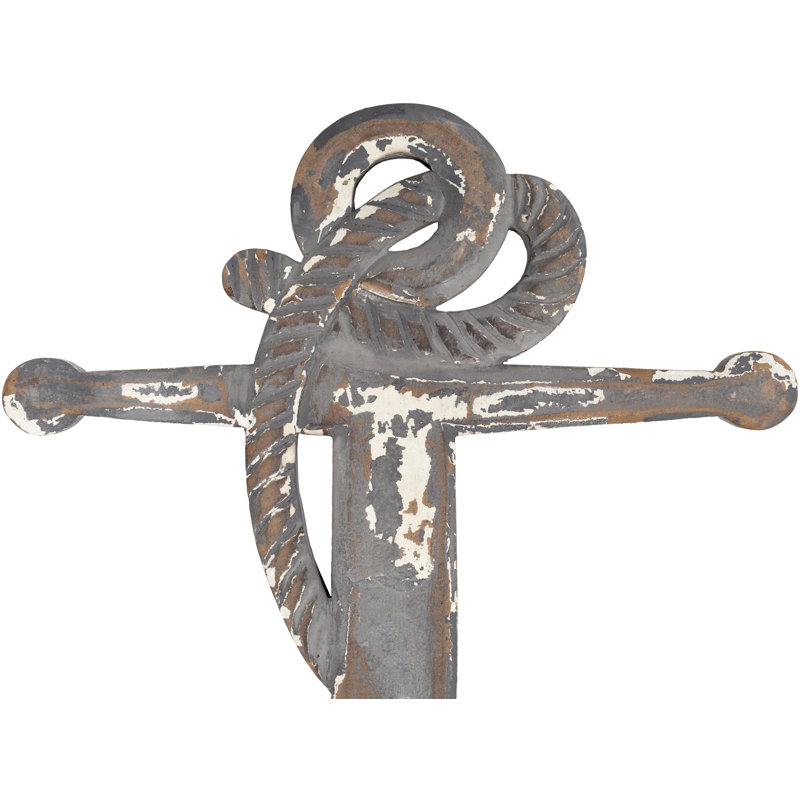 Coastal Wall Decor on Solid Wood, Gray/Rust