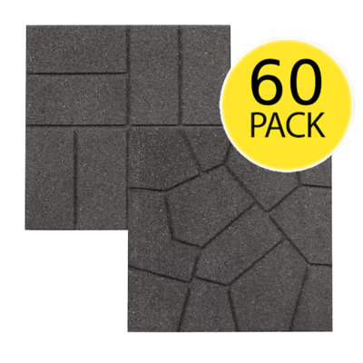 Pavé double face brique / pierre de 16 po GroundSmart - palette de 60