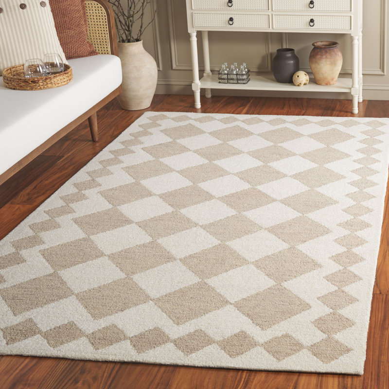 Claude Hand Tufted Geometric Indoor Rug, Rectangle 5' x 8'