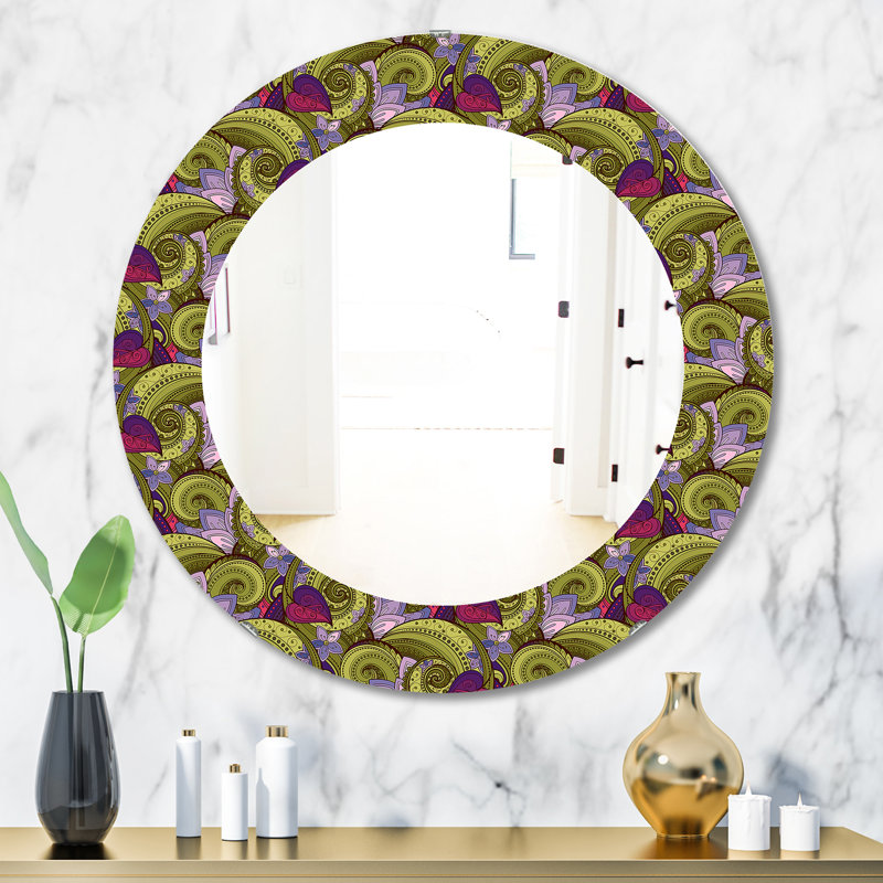 Miroir mural floral, H 23,6 po x l 23,6 po