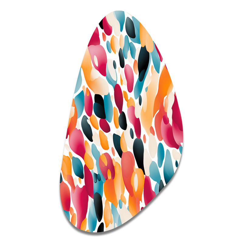 «Pink and Blue Vibrant Abstract Wilderness», reproduction d'art asymétrique moderne, H 31 po x l 17 po x P 1 po