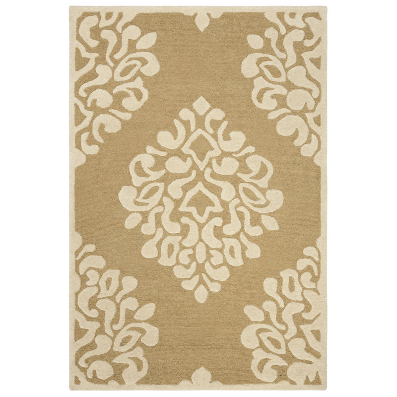 Floret Martha Stewart Hand Tufted Wool Damask Rug, Rectangle 4' x 6'