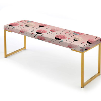 Bougie pastel rose glamour - banc abstrait tapissier doré