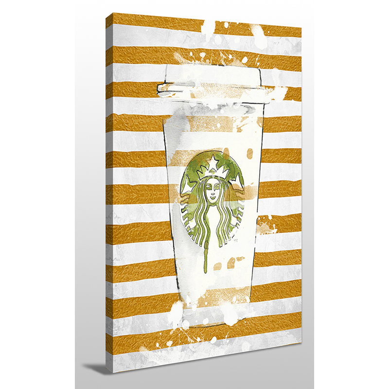 "Starbucks and Stripes" par BY Jodi, impression sur toile, H 60 po x l 36 po x P 1,5 po