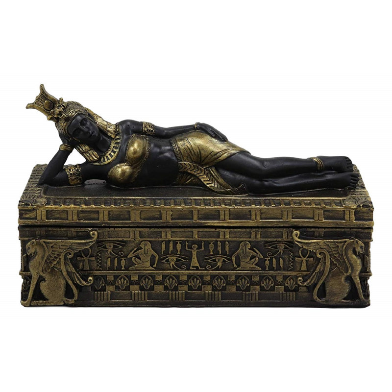 Boîte à bijoux antique cleopatra à grand lit égyptienne