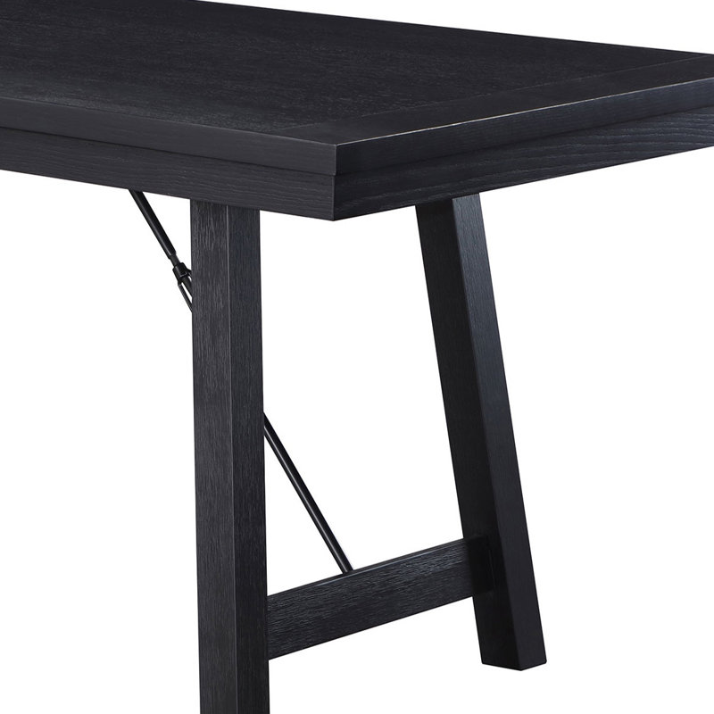 Koester Black Rectangular Trestle Dining Table