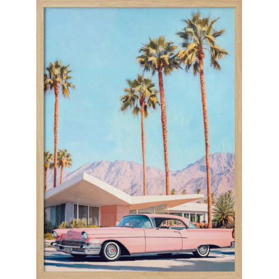 "California Vintage Car" Framed Textured Wall Art