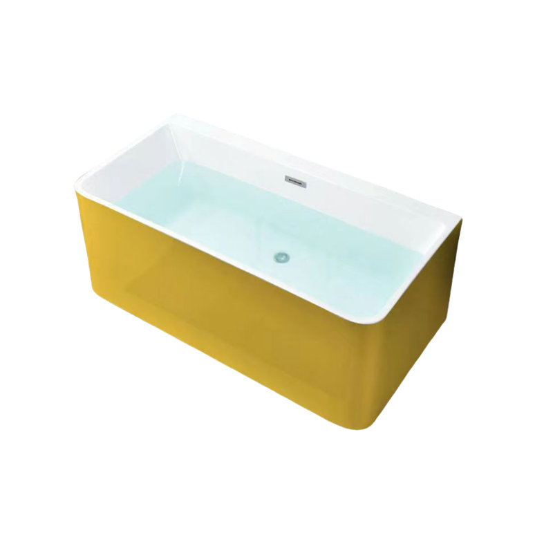 63'' W 23.2'' H Frameless Rectangle Tub & Shower Kit, Yellow