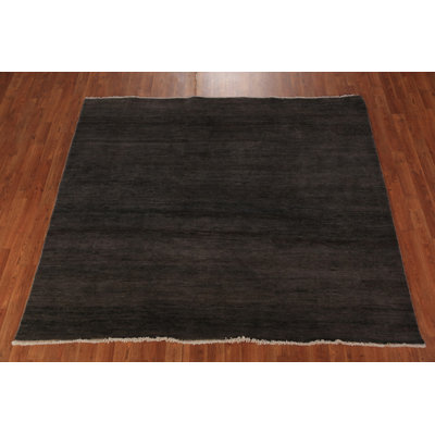 Tapis oriental brun et gris Gabbeh 6 x 6