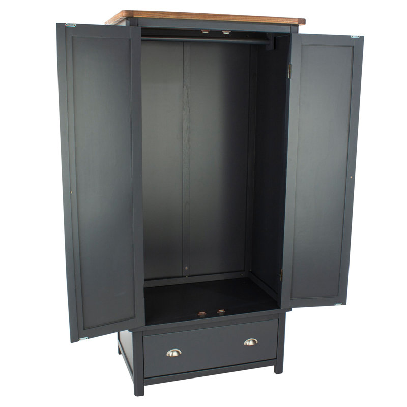 Sather 2 Door Solid + Manufactured Wood Wardrobe