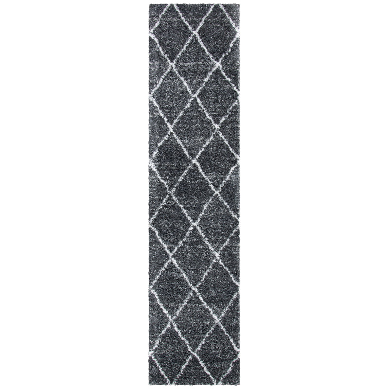 Pouliot Shag 500 Performance Geometric Rug, Runner 2'2" x 9'