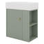 Meuble-lavabo flottant moderne 21,6 po avec lavabo en céramique, meuble de rangement mural avec porte et rangement à droite-680242169
