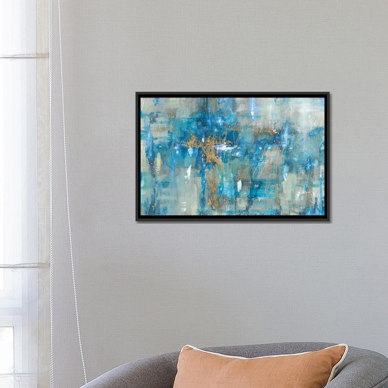 « Lapis lazuli » par Danhui nai, reproduction d’art, H 18 po x l 26 po x P 1,5 po, Toile avec cadre noir, Pas de tapis