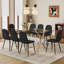 Élégant ensemble de salle à manger en verre trempé et cuir d'unité centrale élégance Mid-Century pour les réunions à la maison