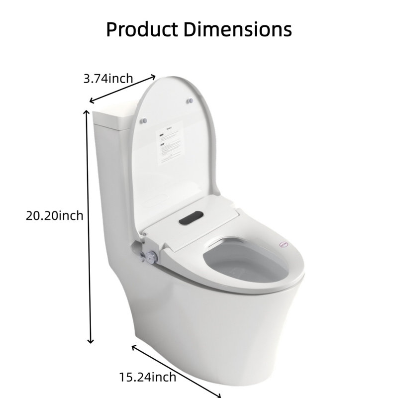 [smart Bidet Toilet Seat With Side Knob]adjustable Heated Seat | Water Temp/pressure Control | Auto Nozzle Cleaning & Night Light | Portable Only Seat​