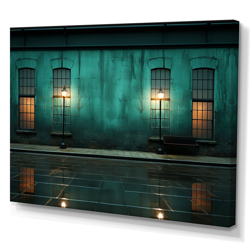 Turquoise Twilight Industrial II sur toile, Toile tendue, H 12 po x l 20 po x P 1 po