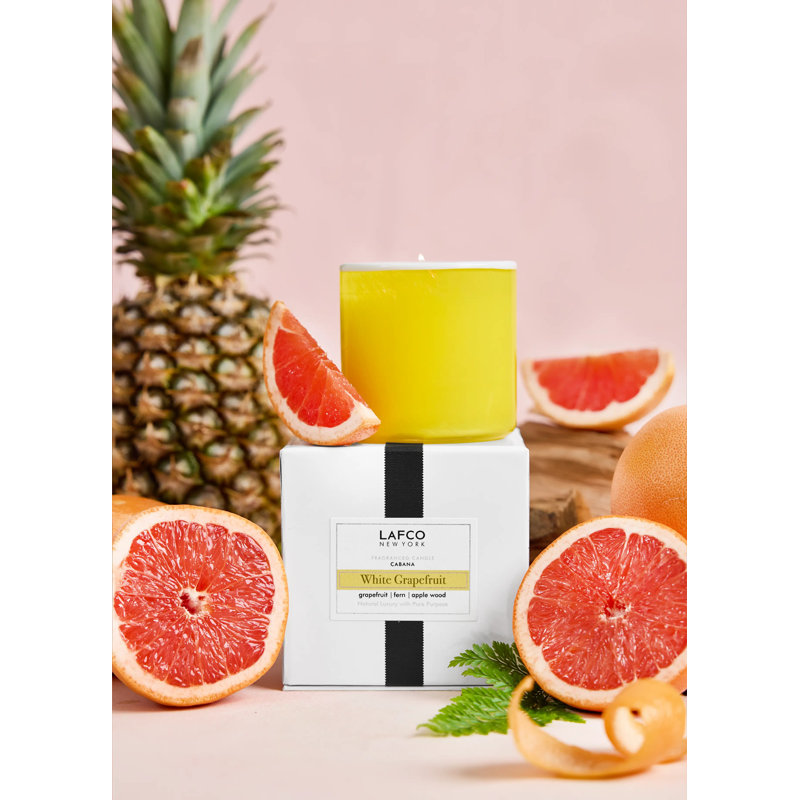 White Grapefruit Scented Jar Candle, 3" H x 3" W x 3" D