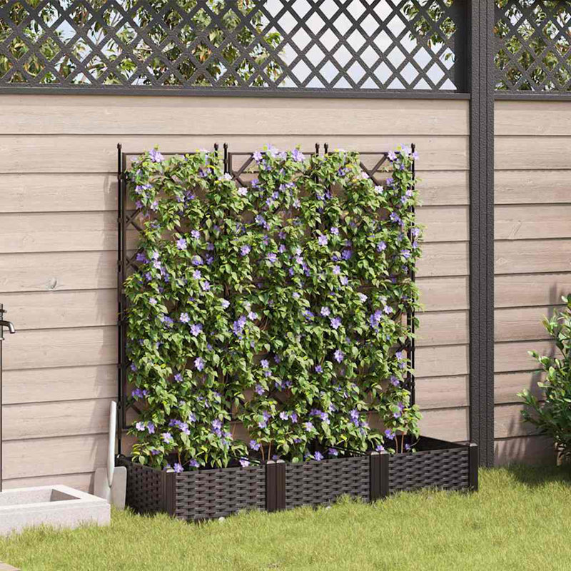 Garden Planter Steel Outdoor Container Modern Decor Terrace Stylish Pot, Brown, 125.5cmH x 120cmW x 40cmD