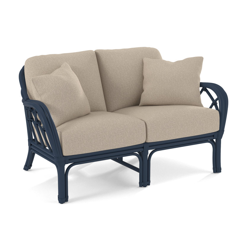 Edgewater Upholstered 56'' Loveseat, Eggshell Crypton Performance; 0884-93, Navy