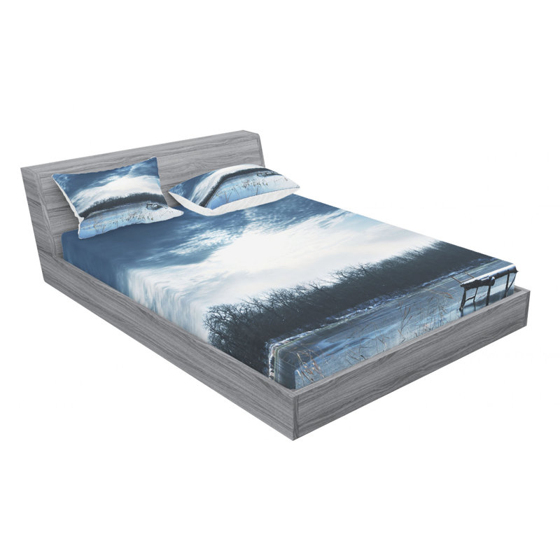 Ensemble de draps paysager of mountain, Ensemble de drap pour grand lit avec drap-housse