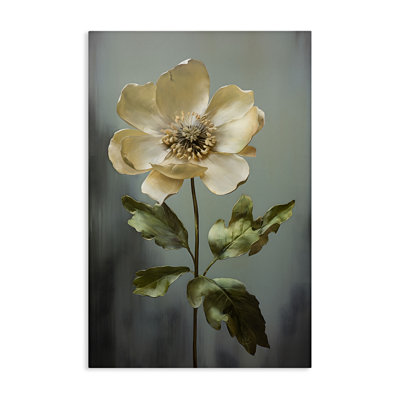White Floret Bloom Canvas Wall Art by Petals Prints Design